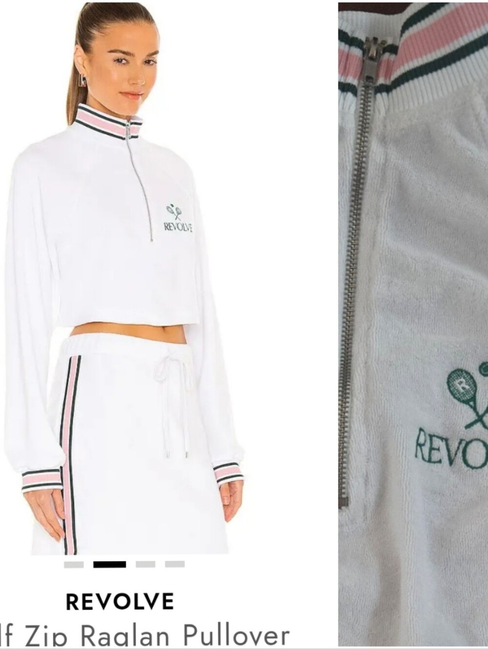 Nwt Revolve Tennis Club Limited Edition White Terry Classic Preppy Pullover Xs